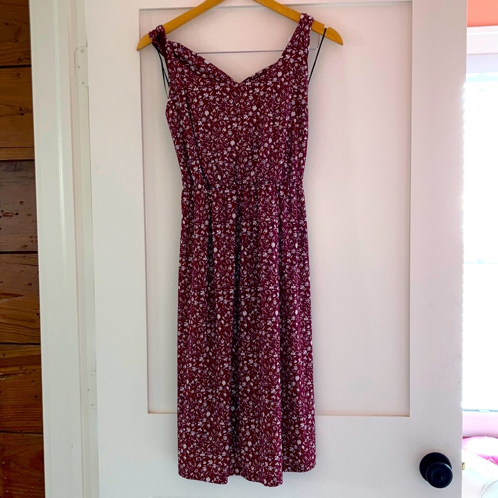 Red and White Floral Sun Dress